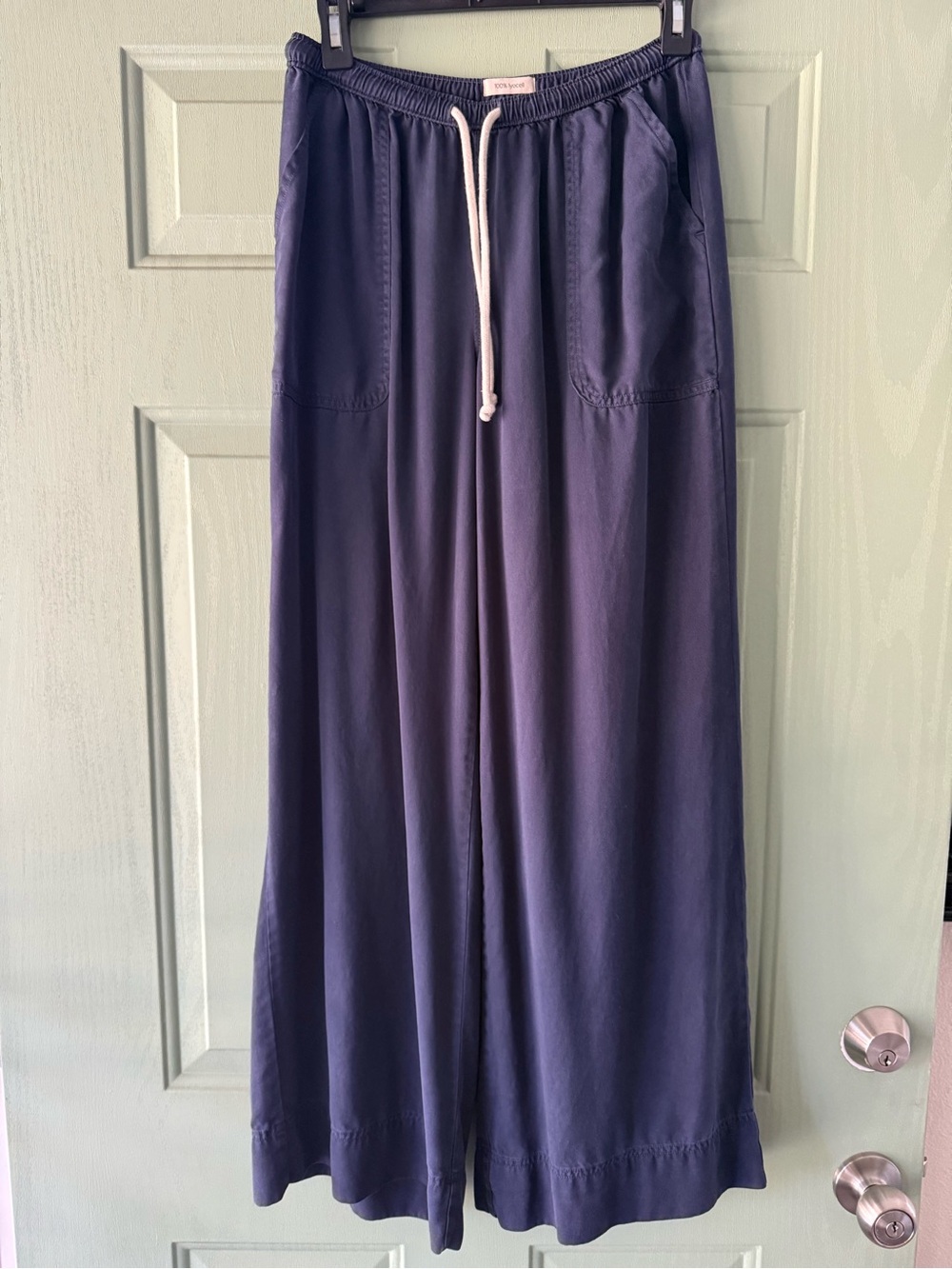 Joie Navy Drawstring Wide-Leg Pants